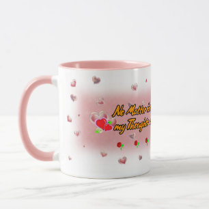Mug Bulles de savon en forme de coeur sur une céramiqu