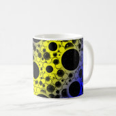 Mug Bulles d'espace tachetées - Jaune/Bleu (Devant droit)