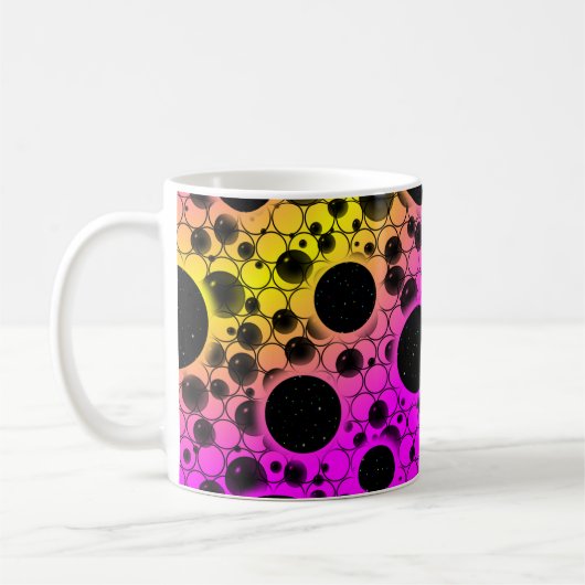 Mug Bulles d'espace tachetées - Rose/Jaune (Gauche)