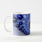 Mug Bulles fractales Ombre Bleu Abstrait (Gauche)