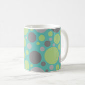 Mug Bulles modernes Gris et Vertes (Devant droit)