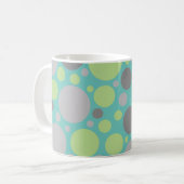Mug Bulles modernes Gris et Vertes (Devant gauche)