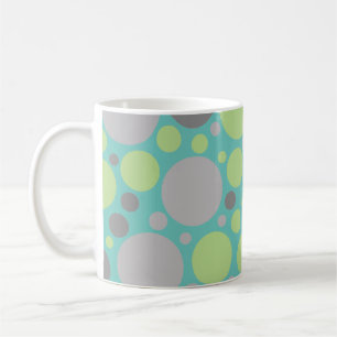 Mug Bulles modernes Gris et Vertes