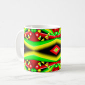 Mug Bulles Rouges Jaunes Vertes Et Grilles Art Abstrai (Devant gauche)