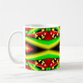 Mug Bulles Rouges Jaunes Vertes Et Grilles Art Abstrai (Gauche)