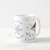 Mug Bullfiny Bird Red Berries Joyeux Noël (Devant droit)