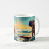 Mug Bullmastiff Beach Surfing Peinture (Devant droit)