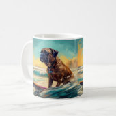 Mug Bullmastiff Beach Surfing Peinture (Devant gauche)