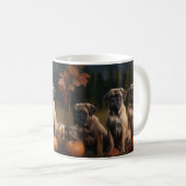 Mug Bullmastiff Chiot Automne Citrouille de plaisir (Devant droit)