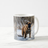 Mug Bullmastiff Laisser neiger Noël (Devant droit)