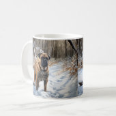 Mug Bullmastiff Laisser neiger Noël (Devant gauche)