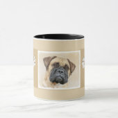 Mug Bullmastiff Painting - Cute Original Dog Art (Centre)