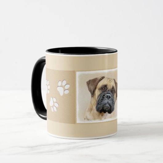 Mug Bullmastiff Painting - Cute Original Dog Art (Devant gauche)