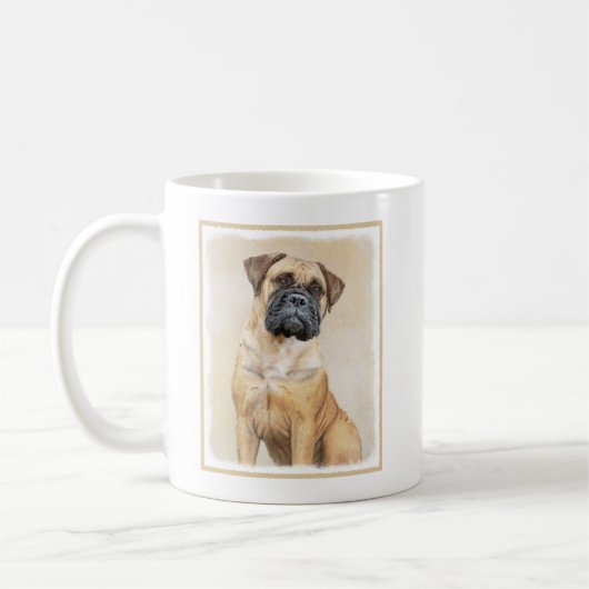 Mug Bullmastiff Painting - Cute Original Dog Art (Gauche)