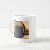 Mug Bullmastiff Waiting - Art de race de chien (Devant gauche)