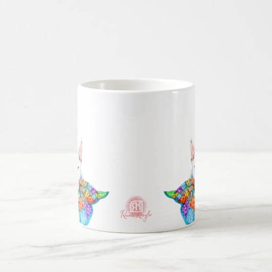 Mug Bullterrier blanc sur la couverture en Patchwork - (Centre)