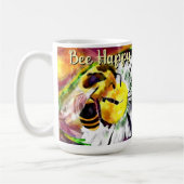 Mug Bumble Bee Happy Flower Floral Aquarelle (Gauche)