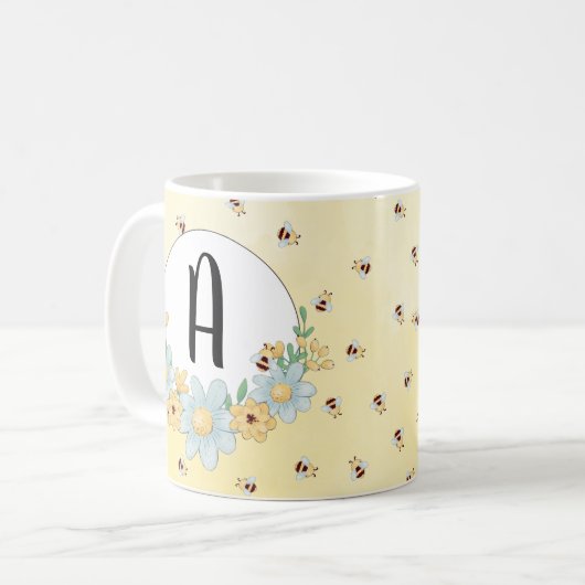 Mug Bumble Bee mignonne Monogrammé (Devant gauche)