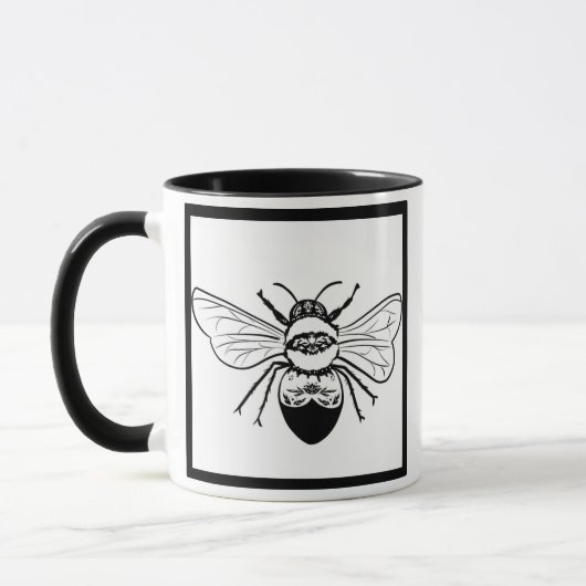 Mug bumblebee d'art populaire (Gauche)