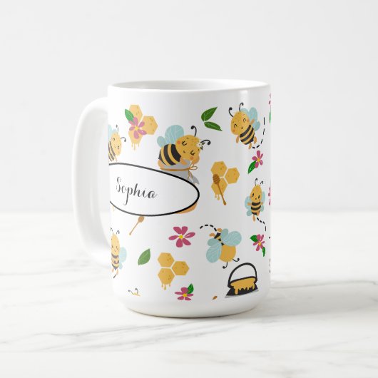 Mug Bumblebee et miel motif (Devant gauche)
