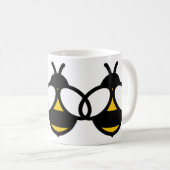 Mug Bumblebees noires jaunes abeilles abeilles amusant (Devant droit)