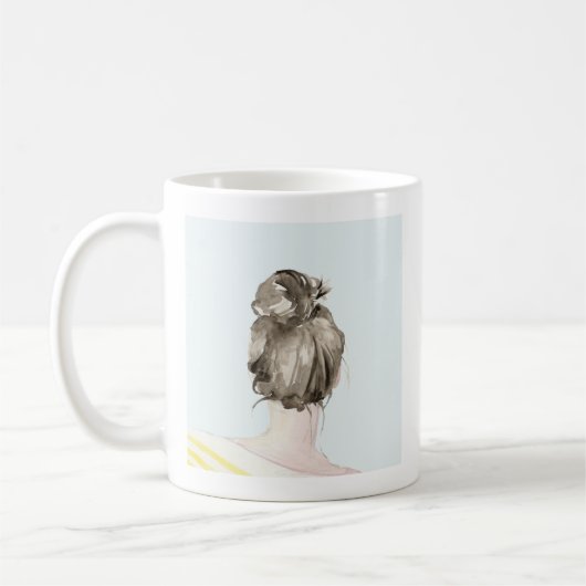 Mug Bun de noeud de cheveux Brown (Gauche)