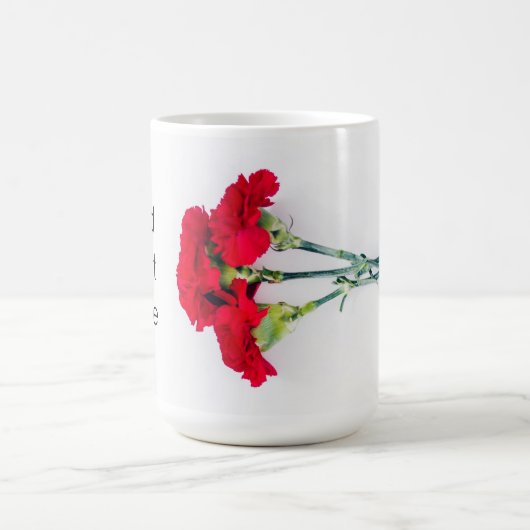 Mug Bundle of Red Carnation Flowers (Centre)
