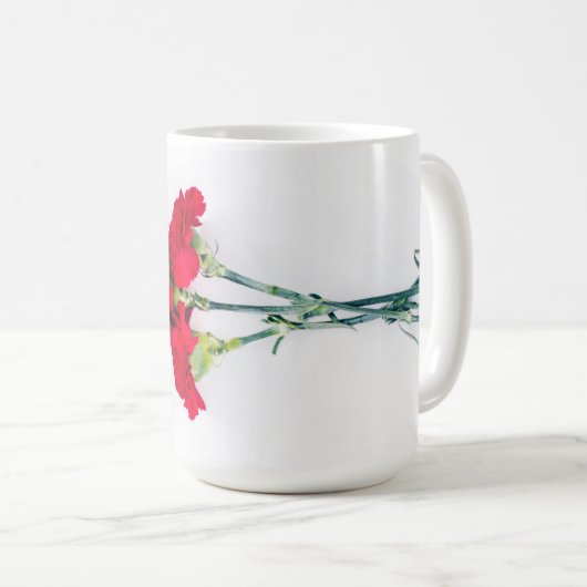 Mug Bundle of Red Carnation Flowers (Devant droit)