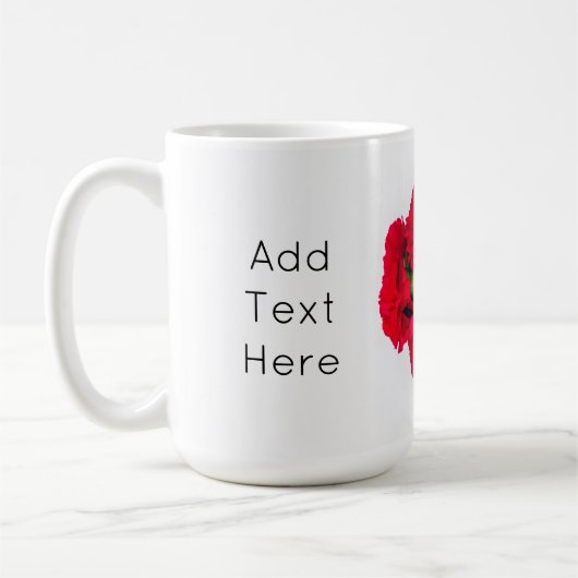 Mug Bundle of Red Carnation Flowers (Gauche)