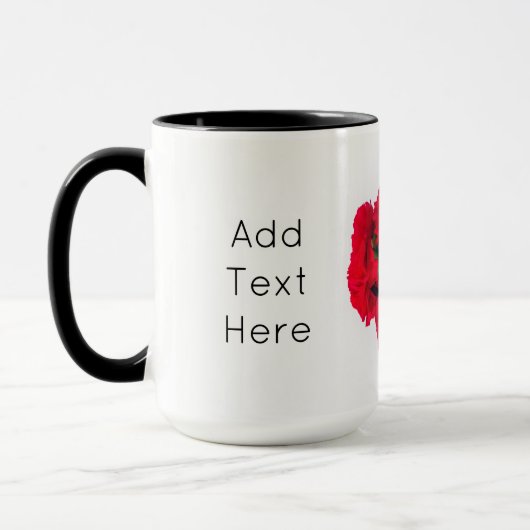 Mug Bundle of Red Carnation Flowers (Gauche)