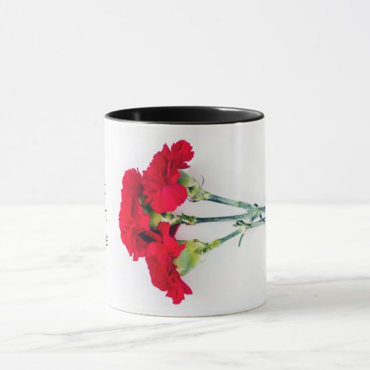 Mug Bundle of Red Carnation Flowers (Centre)