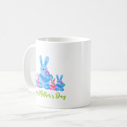 Mug Bunnies avec fleurs (Devant gauche)