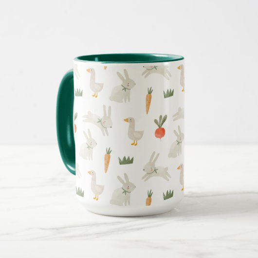 Mug Bunnies & Canards sur le Motif de ferme (Devant gauche)