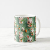 Mug Bunnies et carottes Fluffy 3D Motif sans fil (Devant droit)