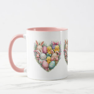Mug Bunnies et chicots Pâques Pastel Cottagecore