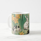 Mug Bunnies mignons aux fleurs de jonquille Antique Pâ (Devant gauche)