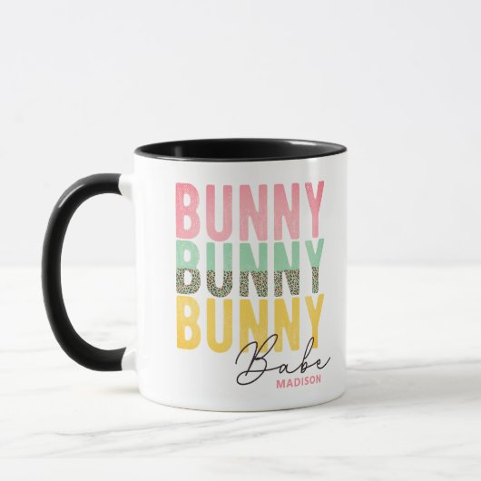 Mug Bunny Babe mignonne Fille moderne Pâques personnal (Gauche)
