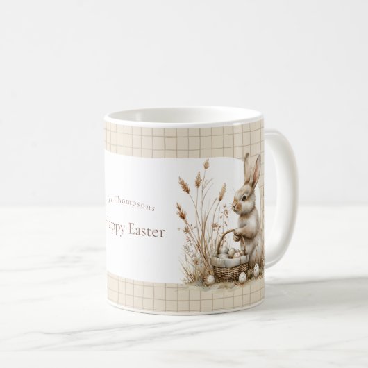 Mug Bunny beige Boho de la fête de Pâques (Devant droit)