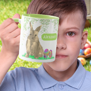 Mug Bunny de Pâques Nom personnalisé