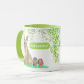 Mug Bunny de Pâques Nom personnalisé (Devant gauche)