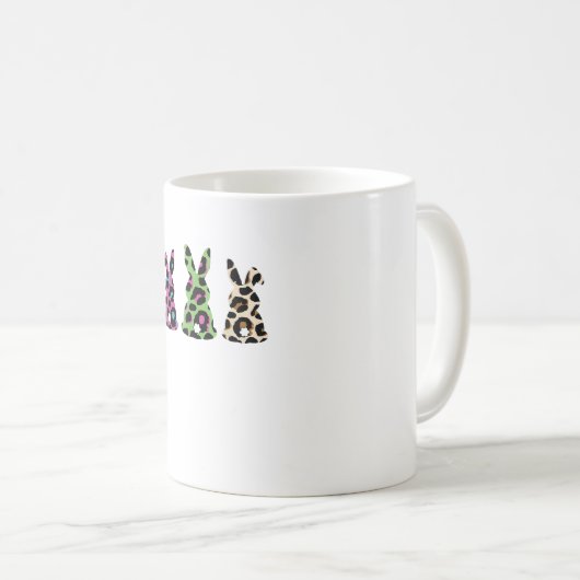 Mug Bunny Easter Leopard Plaid Buffalo Rabbit Easter D (Devant droit)