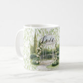 Mug Bunny in Chest Green Leaves Floral (Devant gauche)