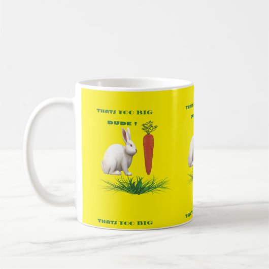 Mug Bunny Rabbit mange une grosse carotte (Gauche)