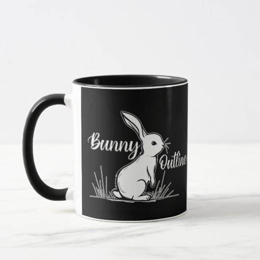 Mug Bunny Sketch – Hand Drawn Rabbit - caneca (Gauche)