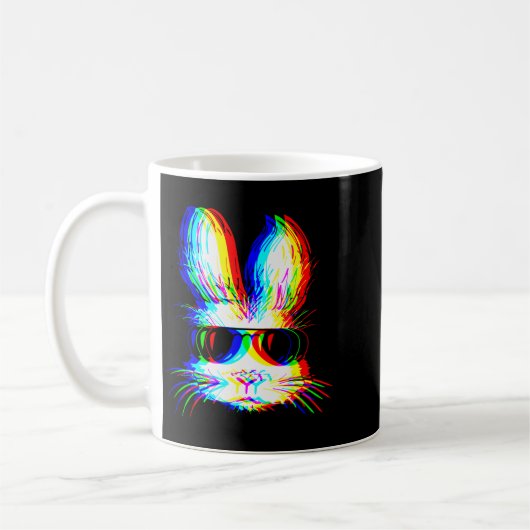 Mug Bunny Trippy Varwave Easter Techno Rave Edm Music  (Gauche)