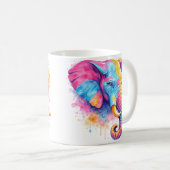 Mug Bunter Regenbogen Elefant Aquarell (Devant droit)