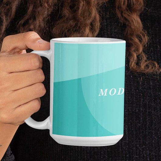 Mug Bureau à la menthe abstrait géométrique moderne