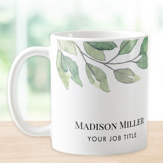 Mug Bureau à la verdure aquarelle