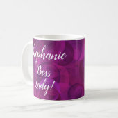 Mug Bureau de la femme chef de Rose violet personnalis (Devant gauche)