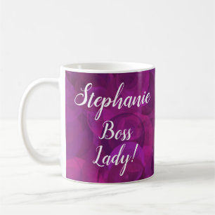 Mug Bureau de la femme chef de Rose violet personnalis
